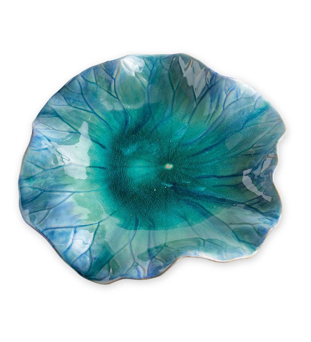 Plow &amp; Hearth Home Accents | Indoor Living Blue Ceramic Flower Blooms Wall Art, Set Of 3