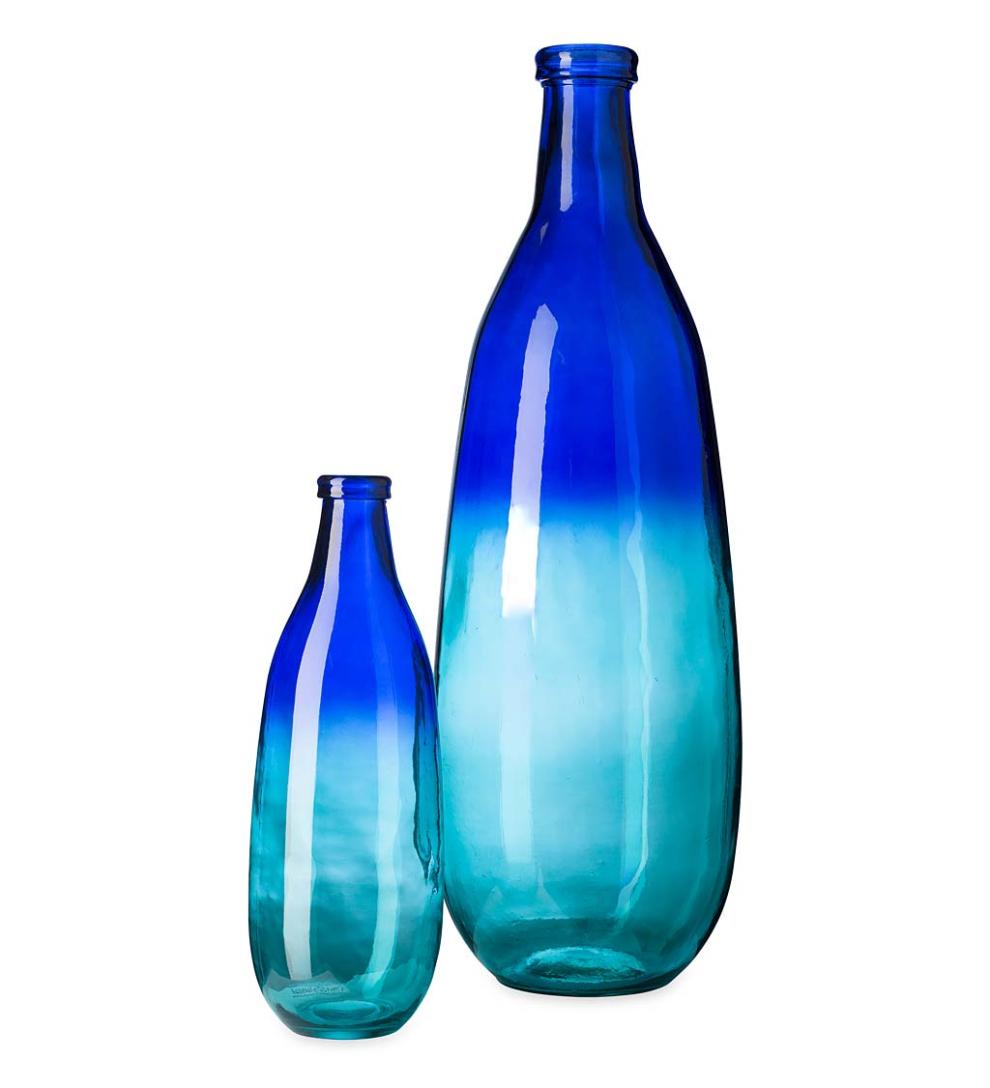 Plow &amp; Hearth Home Accents | Indoor Living Blue Ombre Elongated Vase Collection