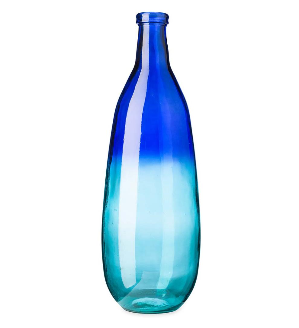 Plow &amp; Hearth Home Accents | Indoor Living Blue Ombre Elongated Vase Collection