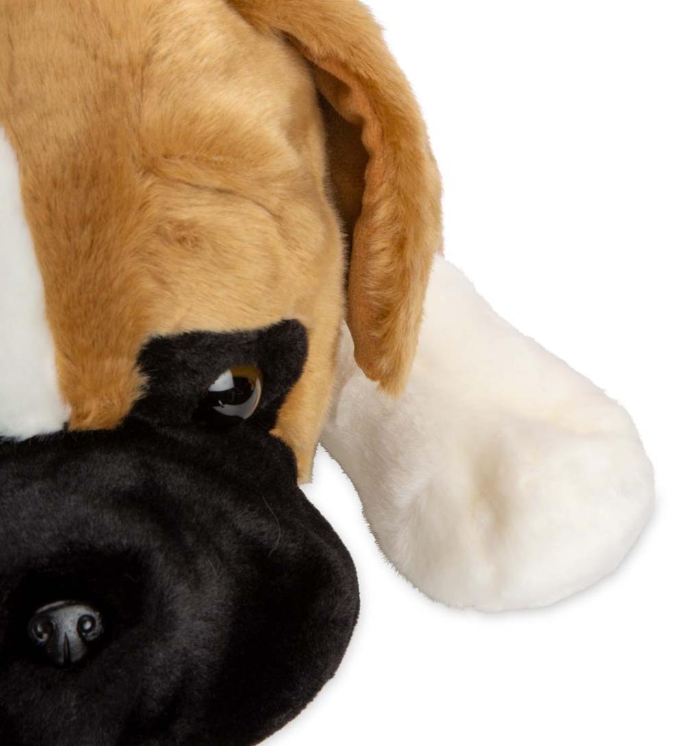 Plow &amp; Hearth Home Accents | Indoor Living Boxer Plush Cuddle Animal Body Pillow
