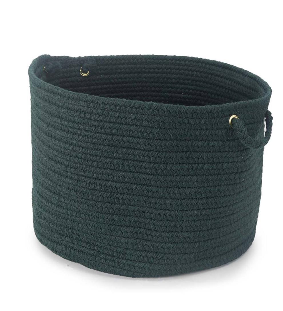 Plow &amp; Hearth Home Accents | Indoor Living Braided Polypro Roanoke Basket With Handles - Black Multi