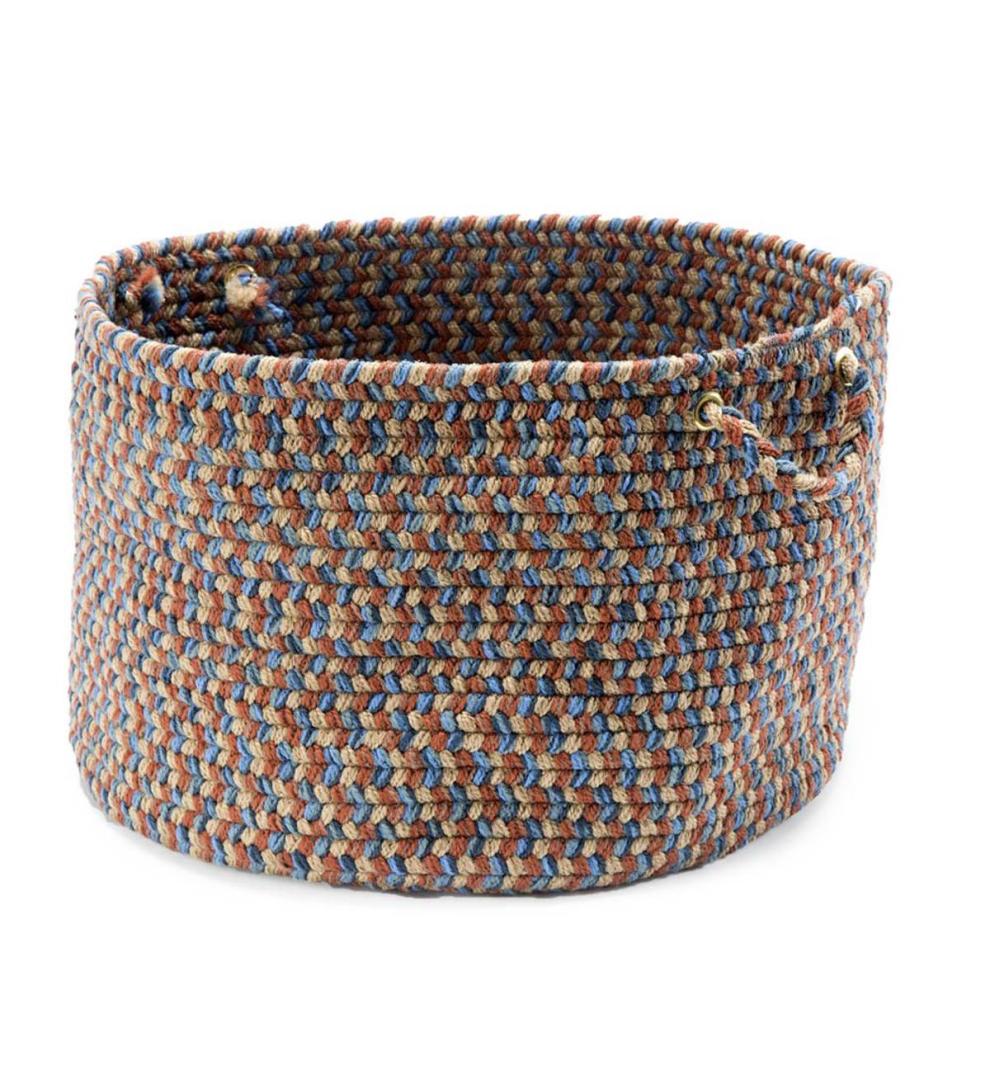 Plow &amp; Hearth Home Accents | Indoor Living Braided Polypro Roanoke Basket With Handles - Black Multi