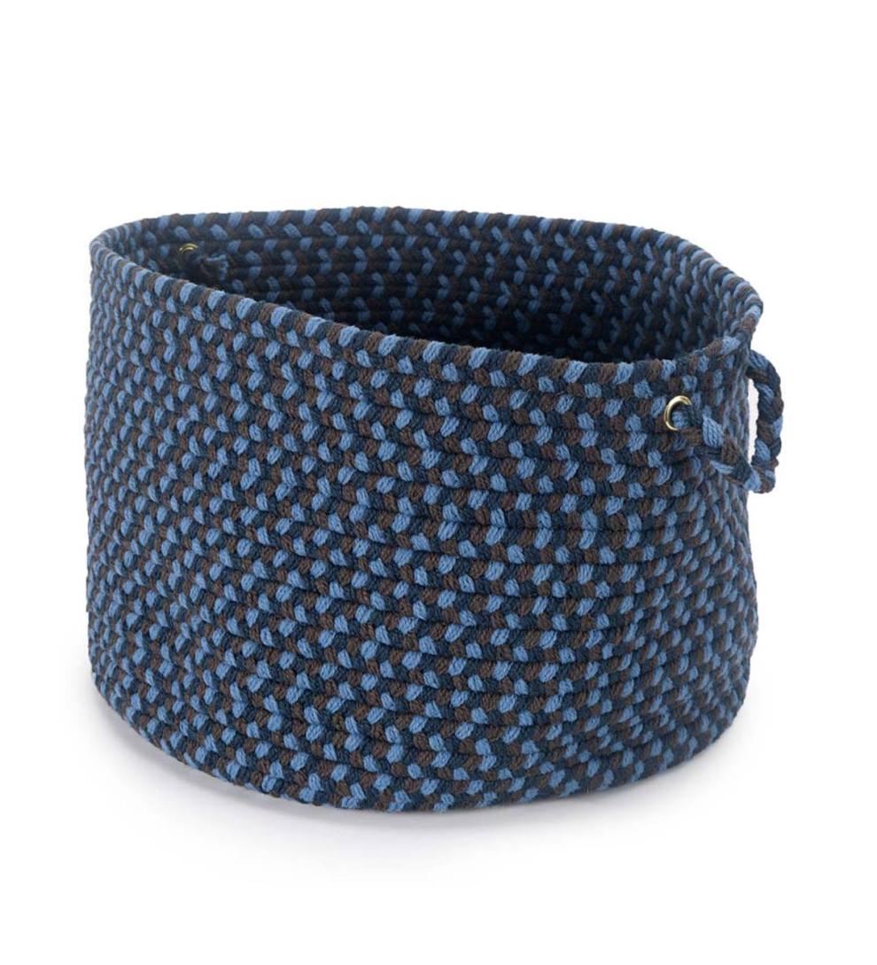 Plow &amp; Hearth Home Accents | Indoor Living Braided Polypro Roanoke Basket With Handles - Black Multi