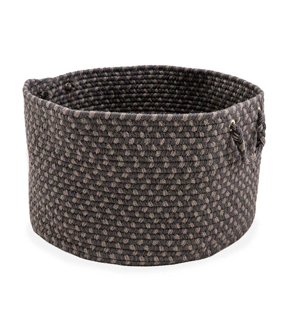 Plow &amp; Hearth Home Accents | Indoor Living Braided Polypro Roanoke Basket With Handles - Black Multi