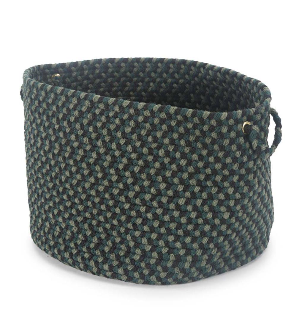 Plow &amp; Hearth Home Accents | Indoor Living Braided Polypro Roanoke Basket With Handles - Black Multi