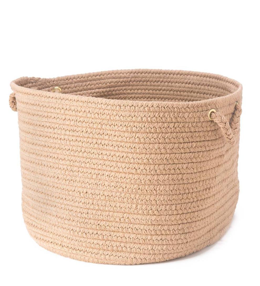 Plow &amp; Hearth Home Accents | Indoor Living Braided Polypro Roanoke Basket With Handles - Black Multi