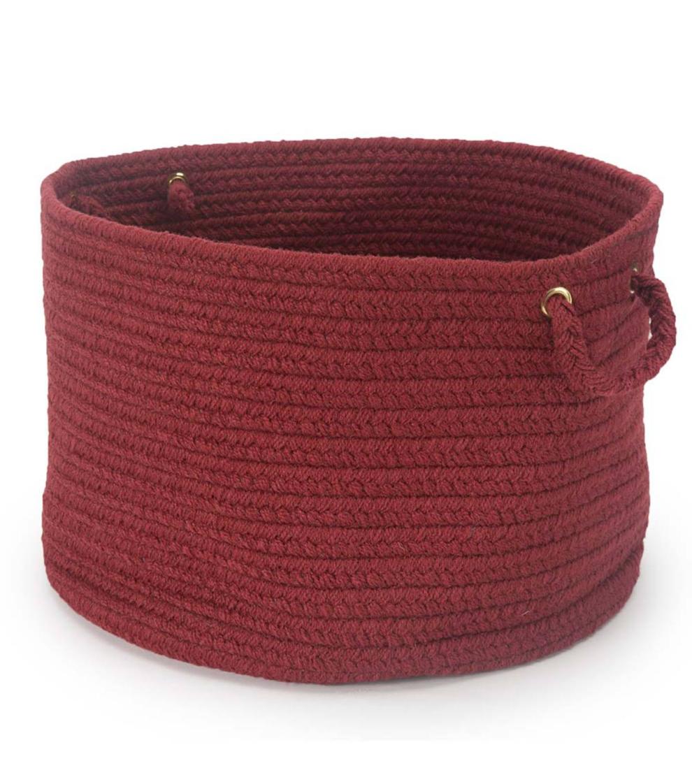 Plow &amp; Hearth Home Accents | Indoor Living Braided Polypro Roanoke Basket With Handles - Black Multi