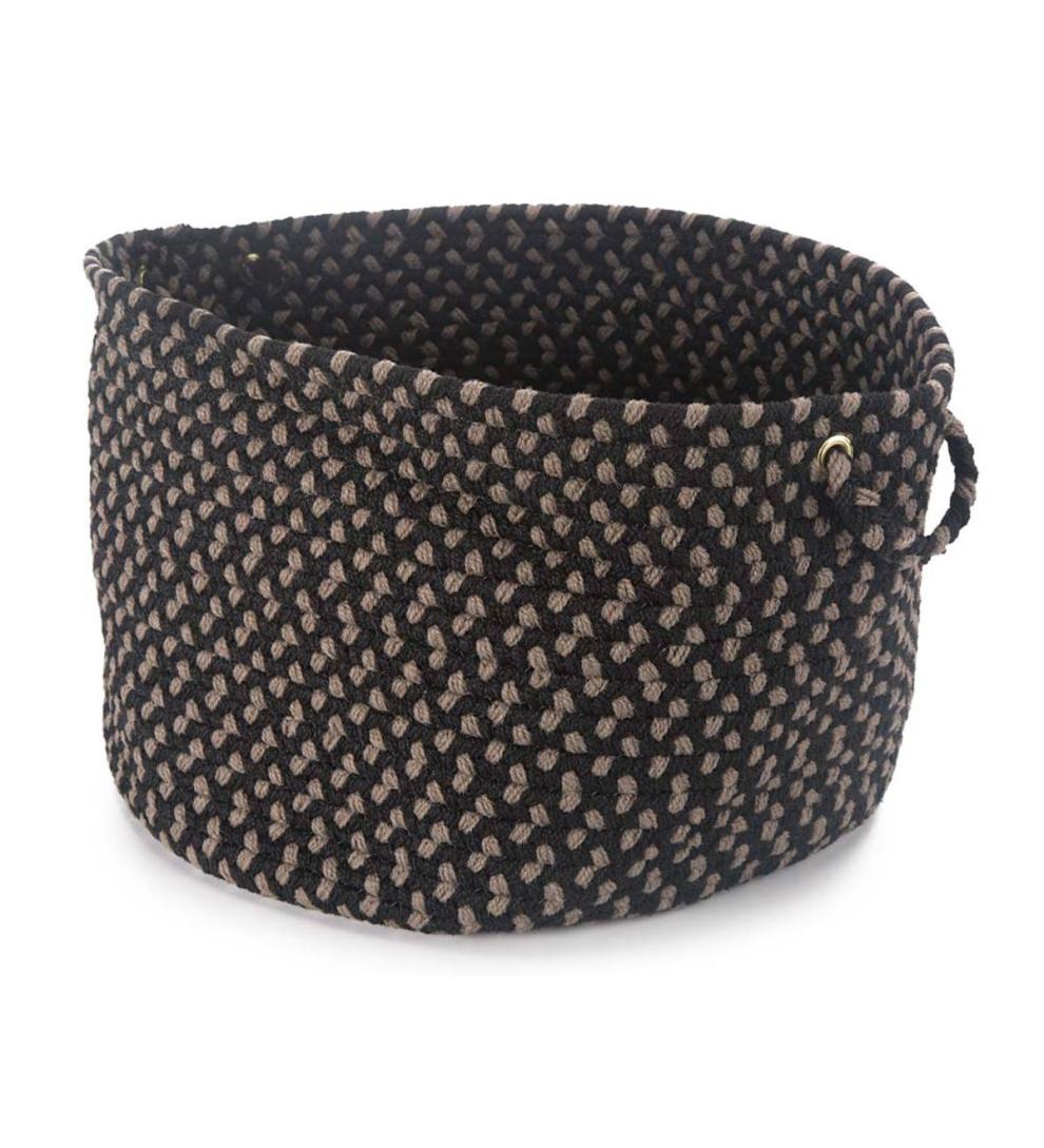 Plow &amp; Hearth Home Accents | Indoor Living Braided Polypro Roanoke Basket With Handles - Black Multi
