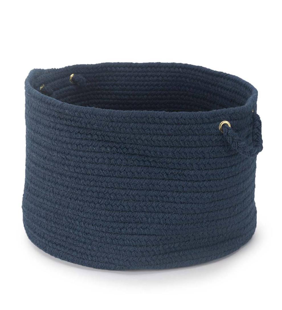 Plow &amp; Hearth Home Accents | Indoor Living Braided Polypro Roanoke Basket With Handles - Black Multi