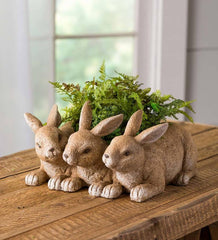 Plow &amp; Hearth Home Accents | Indoor Living Bunny Triplets Planter