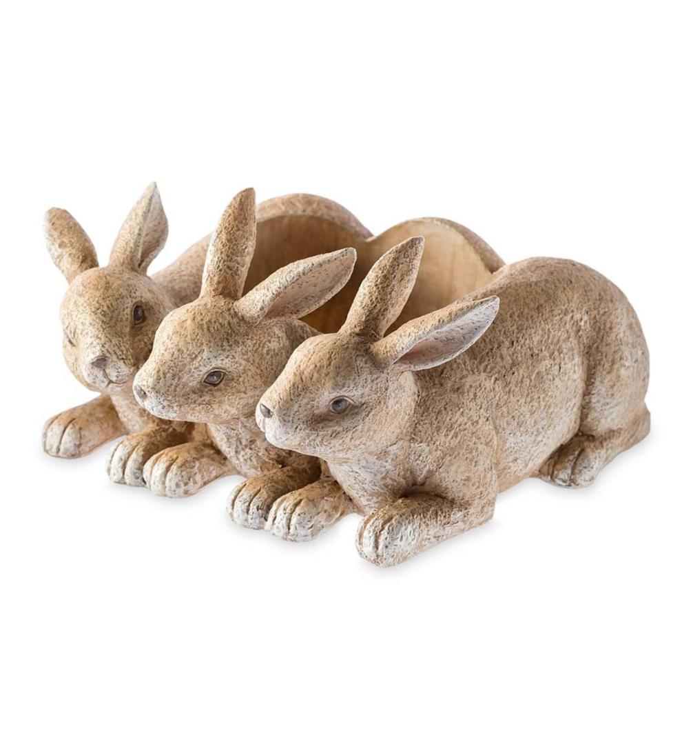 Plow &amp; Hearth Home Accents | Indoor Living Bunny Triplets Planter