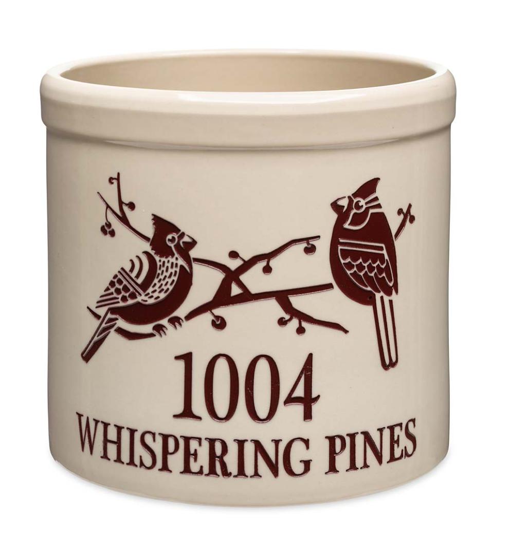 Plow &amp; Hearth Home Accents | Indoor Living Cardinal Address Stoneware Crock - Red