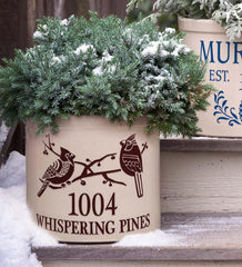 Plow &amp; Hearth Home Accents | Indoor Living Cardinal Address Stoneware Crock - Red