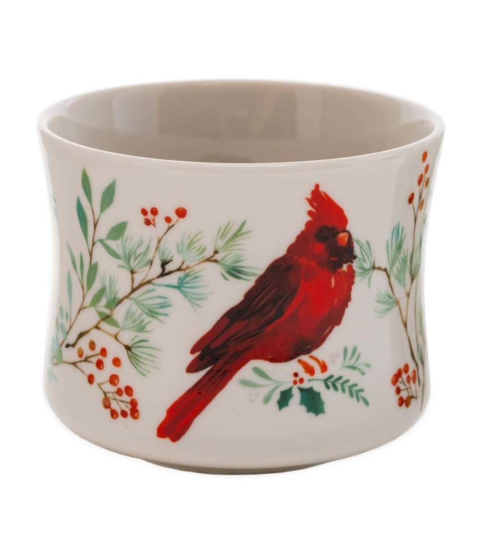 Plow &amp; Hearth Home Accents | Indoor Living Cardinal And Deer Holiday Ceramic Oil Candles, Set Of 2