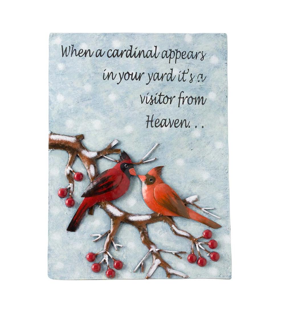 Plow &amp; Hearth Home Accents | Indoor Living Cardinal Message Recycled Metal Wall Art