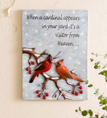 Plow &amp; Hearth Home Accents | Indoor Living Cardinal Message Recycled Metal Wall Art