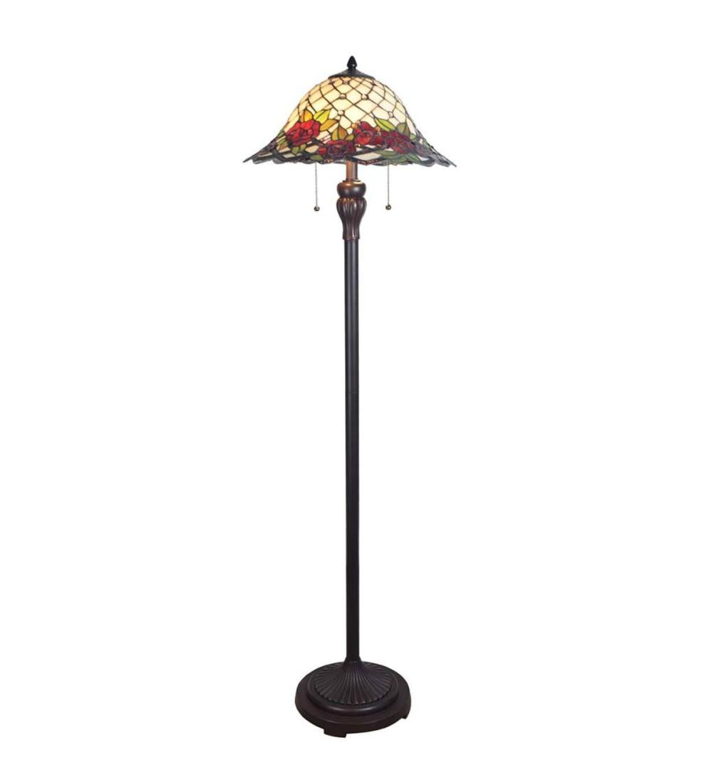 Plow &amp; Hearth Home Accents | Indoor Living Chesterfield Tiffany Style Stained Glass Floor Lamp