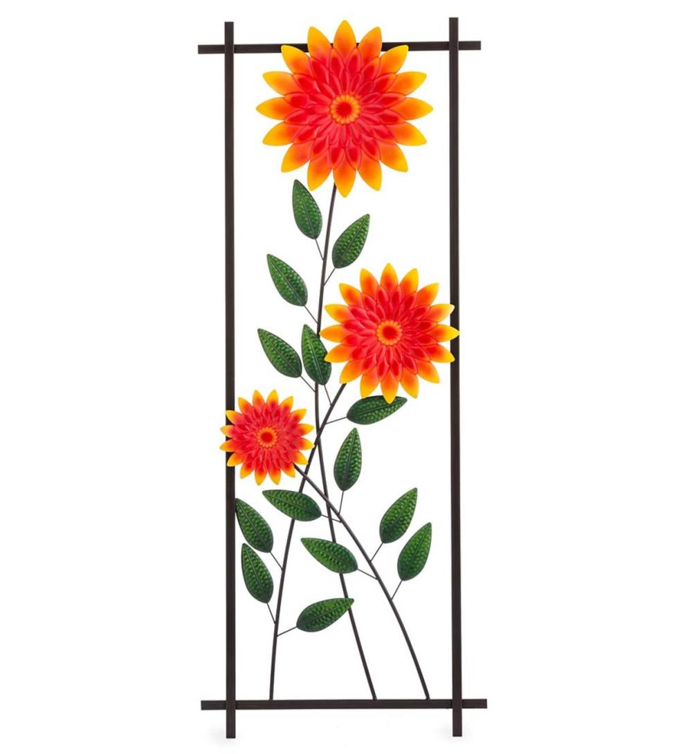 Plow &amp; Hearth Home Accents | Indoor Living Chrysanthemum Garden Metal Trellis/Wall Art