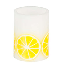 Plow &amp; Hearth Home Accents | Indoor Living Citrus Fruit Led Wax Battery-Operated Pillar Candles, Set Of 3