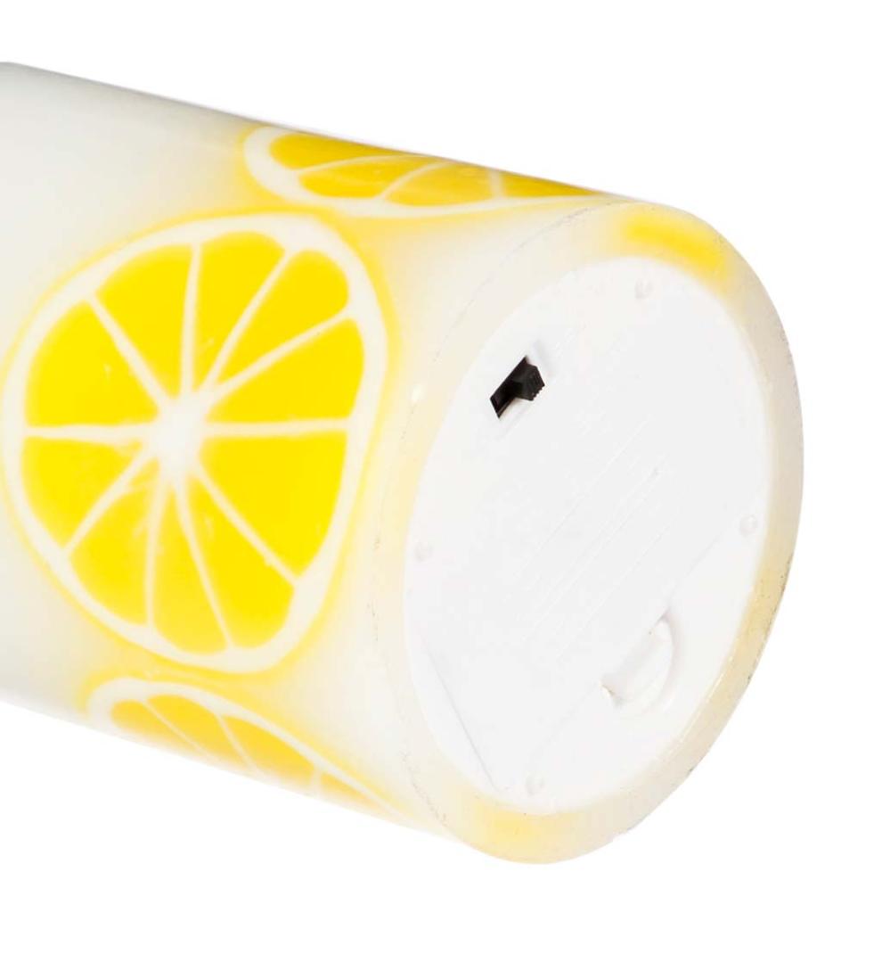 Plow &amp; Hearth Home Accents | Indoor Living Citrus Fruit Led Wax Battery-Operated Pillar Candles, Set Of 3