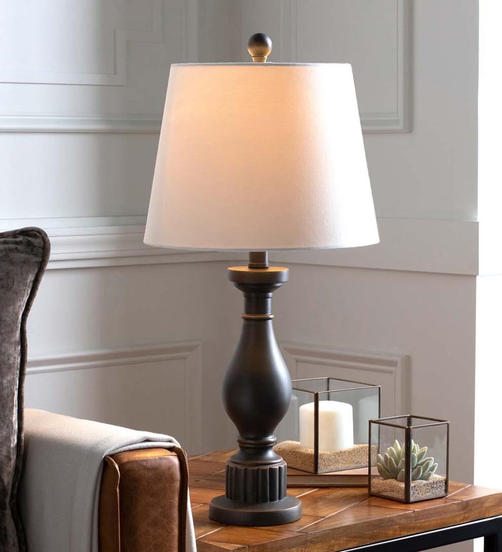 Plow &amp; Hearth Home Accents | Indoor Living Clarice Table Lamp With White Linen Shade