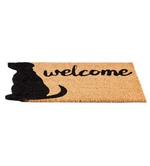Plow &amp; Hearth Home Accents | Indoor Living Coir Fiber Dog Silhouette Welcome Mat