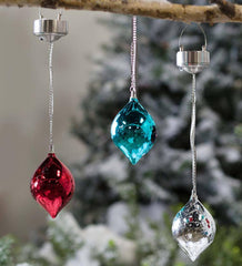 Plow &amp; Hearth Home Accents | Indoor Living Color Changing Mercury Glass Solar Ornaments, Set Of 3