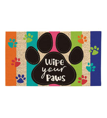 Plow &amp; Hearth Home Accents | Indoor Living Colorful Wipe Your Paws Coir Fiber Welcome Mat