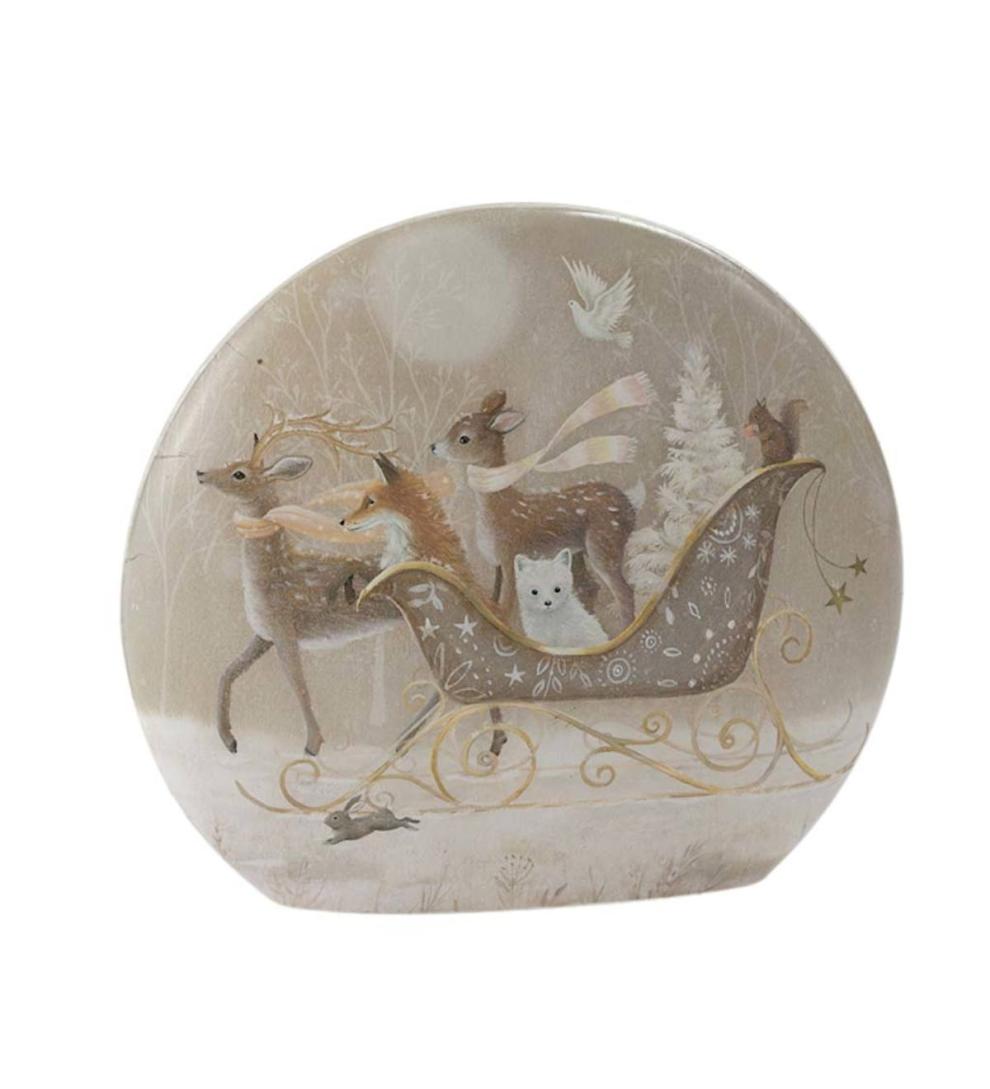 Plow &amp; Hearth Home Accents | Indoor Living Deer And Friends In A Sleigh Lighted Tabletop Art