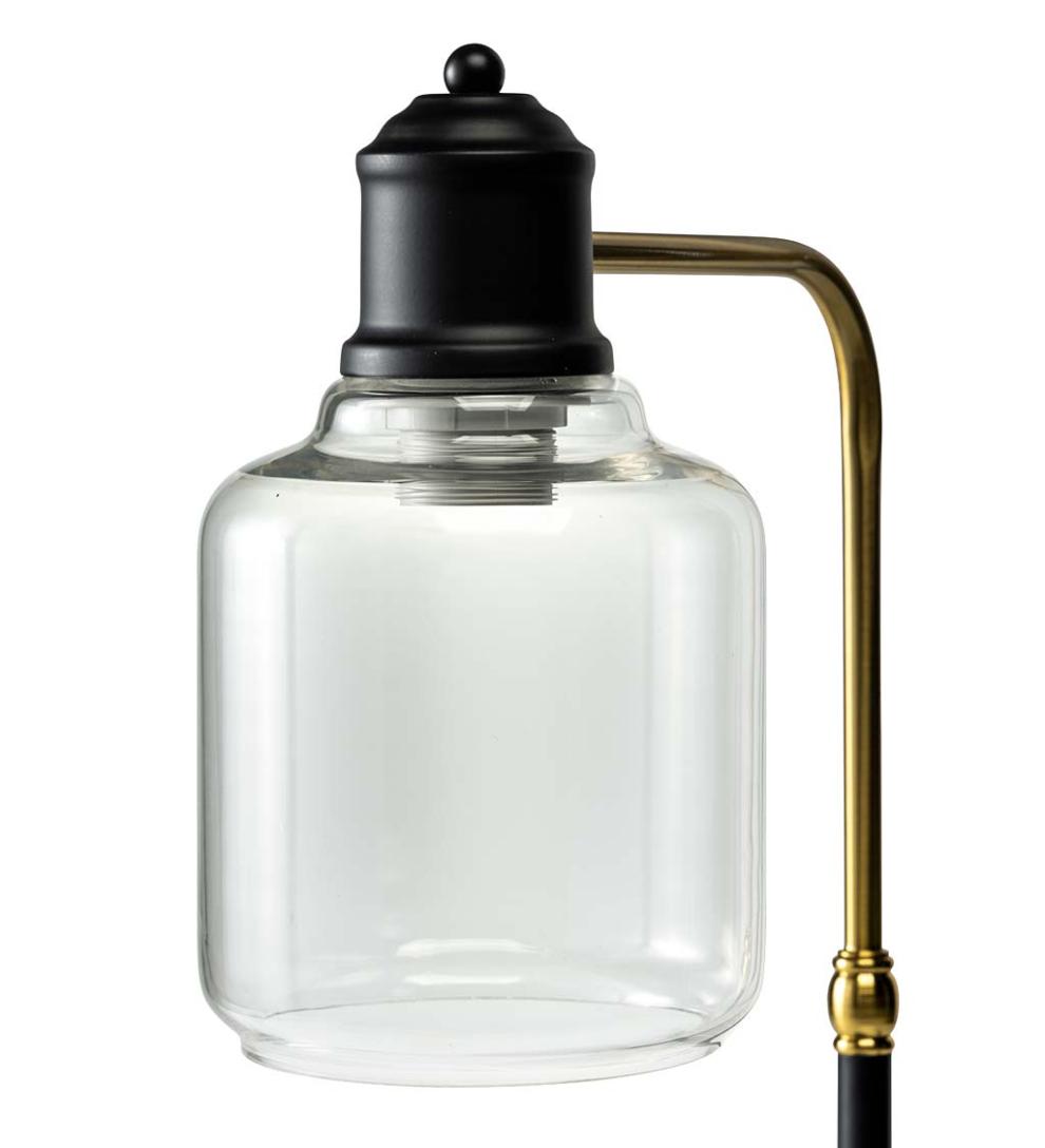 Plow &amp; Hearth Home Accents | Indoor Living Desk Lamp With Usb Port And Glass Shade