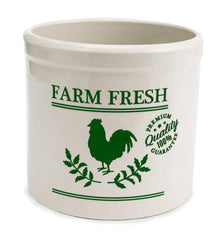 Plow &amp; Hearth Home Accents | Indoor Living Farm Fresh Rooster Stoneware Crock - Black