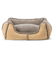 Plow &amp; Hearth Home Accents | Indoor Living Faux Suede And Berber Rectangular Dog Bed