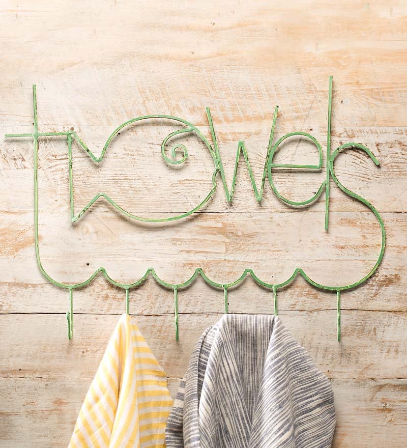 Plow &amp; Hearth Home Accents | Indoor Living Fish-Friendly Turquoise Metal Towel Rack