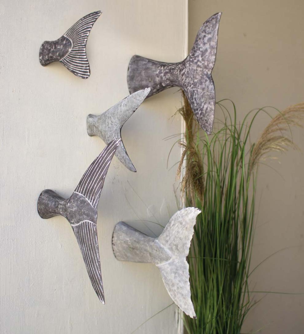 Plow &amp; Hearth Home Accents | Indoor Living Fish Tail Wall Sculptures, Set Of 5