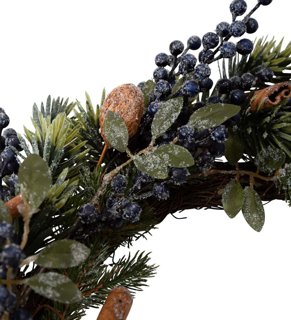 Plow &amp; Hearth Home Accents | Indoor Living Frosted Blueberry Holiday Wreath
