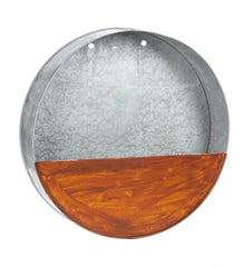 Plow &amp; Hearth Home Accents | Indoor Living Galvanized Metal Round Wall Planter
