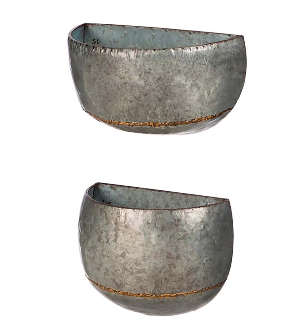 Plow &amp; Hearth Home Accents | Indoor Living Galvanized Metal Wall Planters, Set Of 2