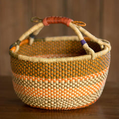 Plow &amp; Hearth Home Accents | Indoor Living Ghanaian Variant Striped Bolga Market Basket