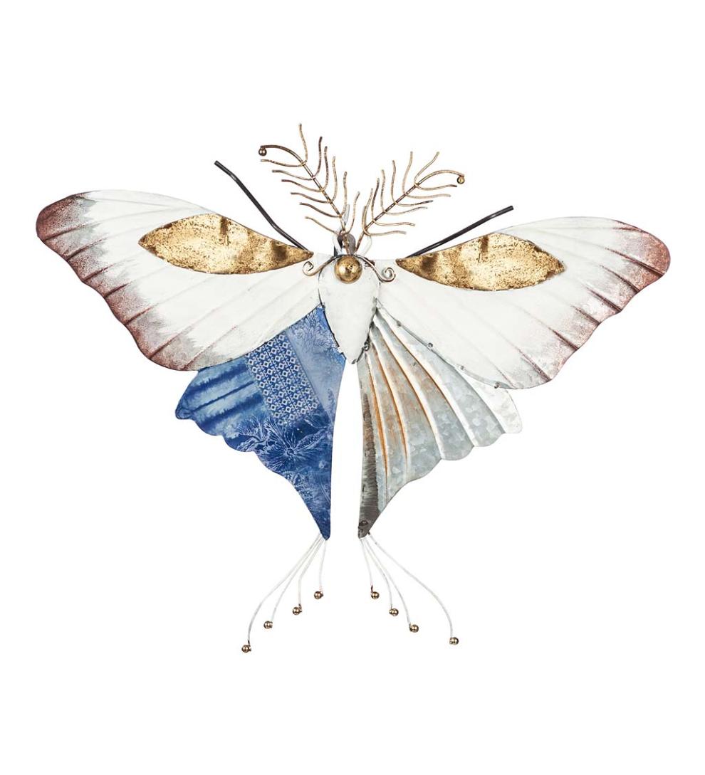 Plow &amp; Hearth Home Accents | Indoor Living Giant Metal Moth Wall Art - Pink