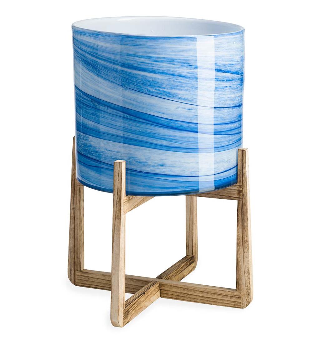 Plow &amp; Hearth Home Accents | Indoor Living Glass Planters On Stands