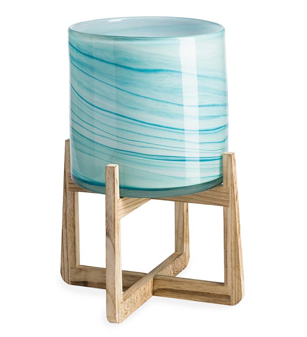 Plow &amp; Hearth Home Accents | Indoor Living Glass Planters On Stands