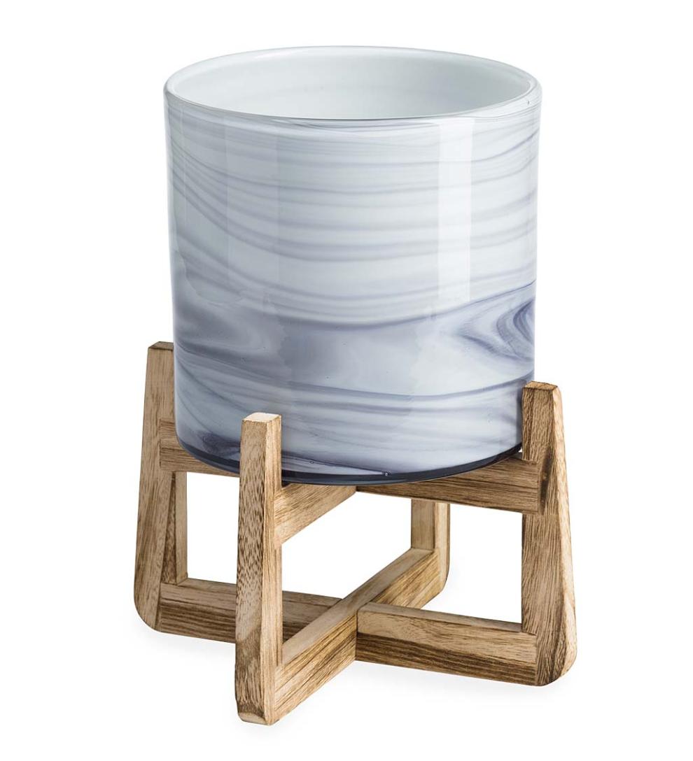 Plow &amp; Hearth Home Accents | Indoor Living Glass Planters On Stands