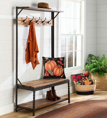 Plow &amp; Hearth Home Accents | Indoor Living Hand-Hooked Wool Fall Pumpkins Throw Pillow