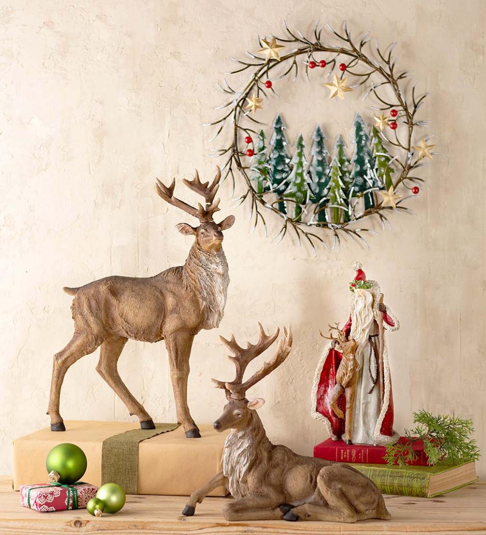 Plow &amp; Hearth Home Accents | Indoor Living Handcrafted Trees And Stars Metal Indoor/Outdoor Wreath