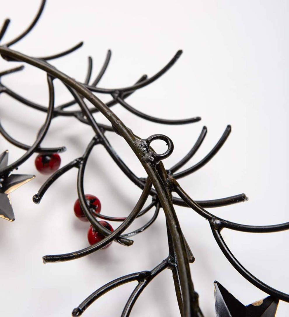 Plow &amp; Hearth Home Accents | Indoor Living Handcrafted Trees And Stars Metal Indoor/Outdoor Wreath