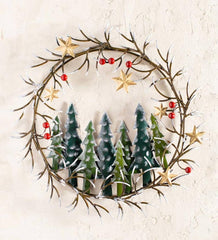 Plow &amp; Hearth Home Accents | Indoor Living Handcrafted Trees And Stars Metal Indoor/Outdoor Wreath