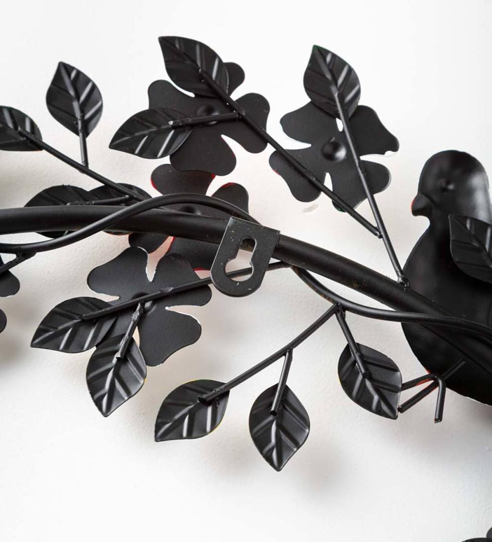 Plow &amp; Hearth Home Accents | Indoor Living Handmade Doves And Flowers Metal Wreath