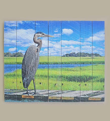 Plow &amp; Hearth Home Accents | Indoor Living Heron On Pier Mill Wood Wall Art®