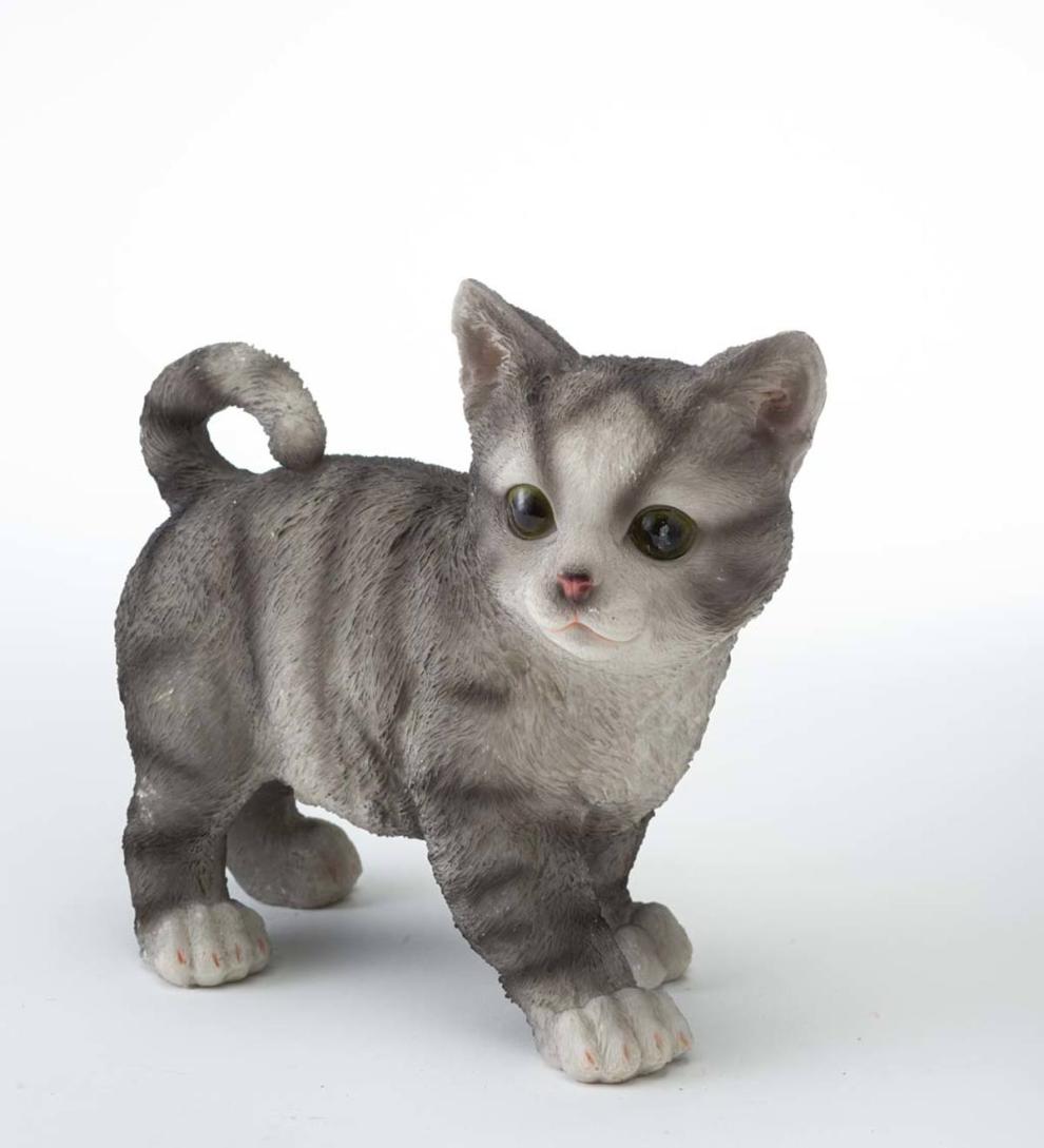 Plow &amp; Hearth Home Accents | Indoor Living Holiday Kitten Statue With Hat And Scarf