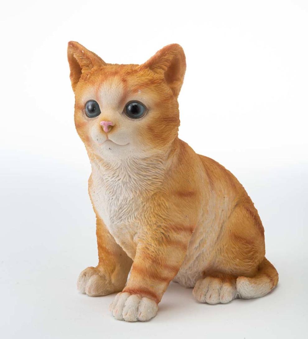 Plow &amp; Hearth Home Accents | Indoor Living Holiday Kitten Statue With Hat And Scarf